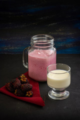 Milkshake and berries 