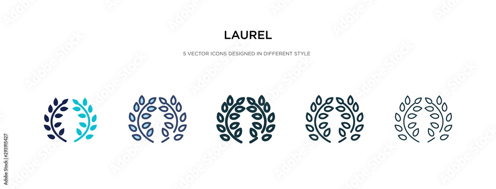 Poster laurel icon in different style vector illustration. two colored and black laurel vector icons design