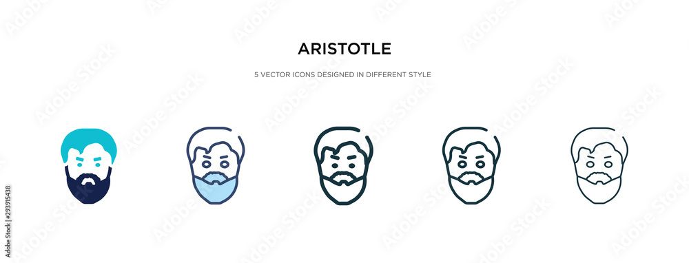 Poster aristotle icon in different style vector illustration. two colored and black aristotle vector icons 