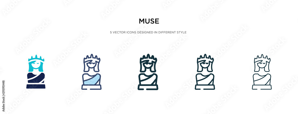 Poster muse icon in different style vector illustration. two colored and black muse vector icons designed i