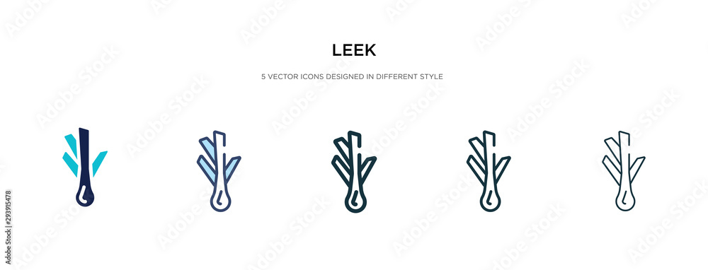 Aufkleber leek icon in different style vector illustration. two colored and black leek vector icons designed i