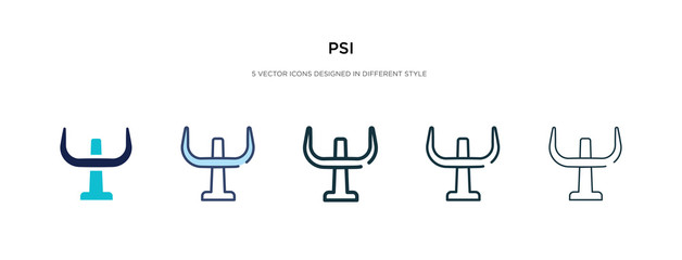 psi icon in different style vector illustration. two colored and black psi vector icons designed in filled, outline, line and stroke style can be used for web, mobile, ui