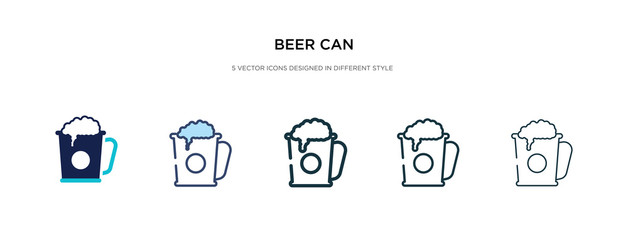 beer can icon in different style vector illustration. two colored and black beer can vector icons designed in filled, outline, line and stroke style can be used for web, mobile, ui