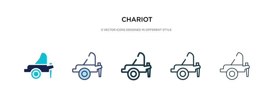 chariot icon in different style vector illustration. two colored and black chariot vector icons designed in filled, outline, line and stroke style can be used for web, mobile, ui