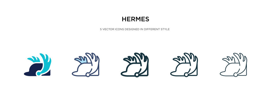 hermes icon in different style vector illustration. two colored and black hermes vector icons designed in filled, outline, line and stroke style can be used for web, mobile, ui