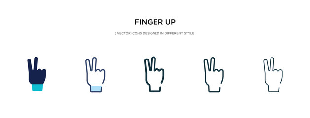 finger up icon in different style vector illustration. two colored and black finger up vector icons designed in filled, outline, line and stroke style can be used for web, mobile, ui