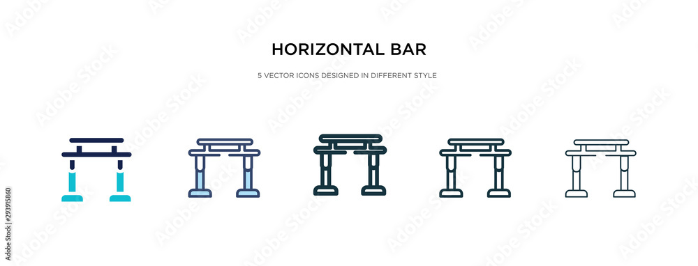 Poster horizontal bar icon in different style vector illustration. two colored and black horizontal bar vec