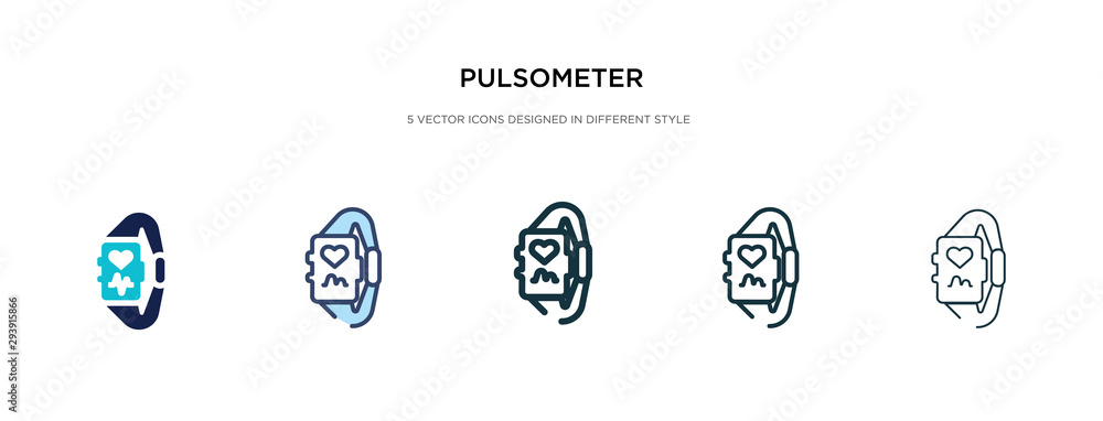 Poster pulsometer icon in different style vector illustration. two colored and black pulsometer vector icon