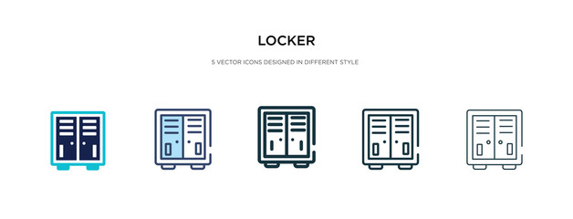 locker icon in different style vector illustration. two colored and black locker vector icons designed in filled, outline, line and stroke style can be used for web, mobile, ui