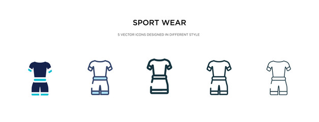 sport wear icon in different style vector illustration. two colored and black sport wear vector icons designed in filled, outline, line and stroke style can be used for web, mobile, ui