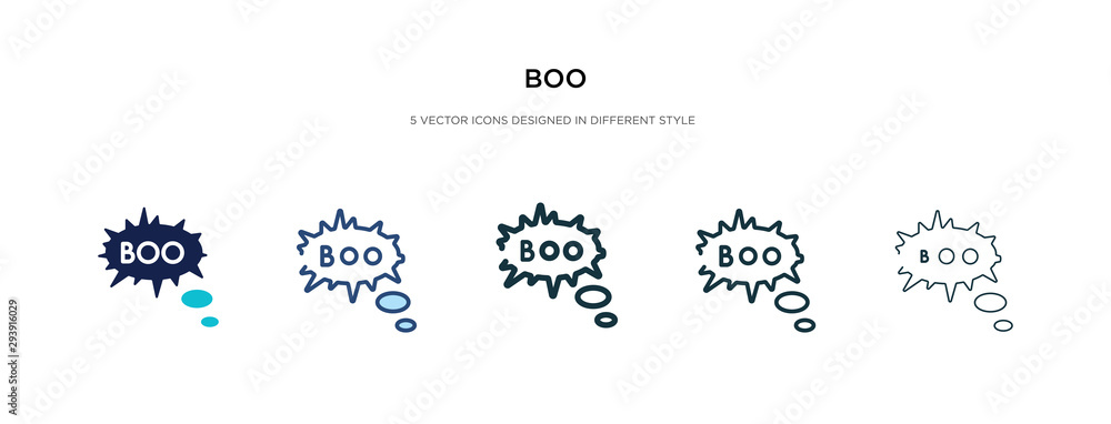 Poster boo icon in different style vector illustration. two colored and black boo vector icons designed in 