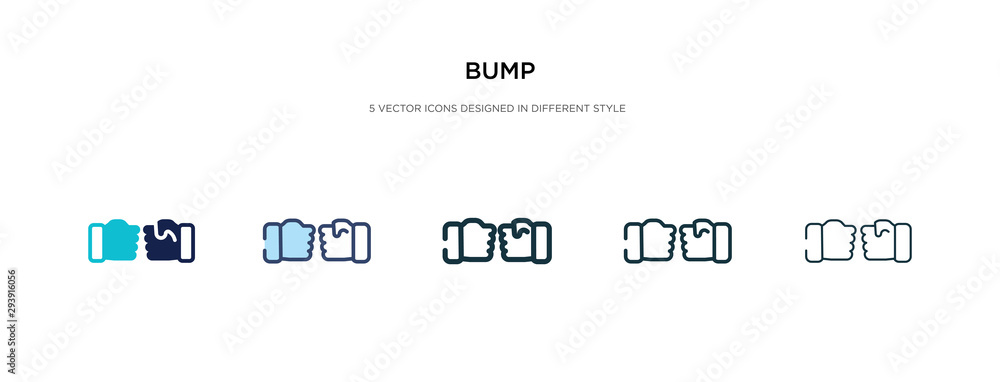 Poster bump icon in different style vector illustration. two colored and black bump vector icons designed i