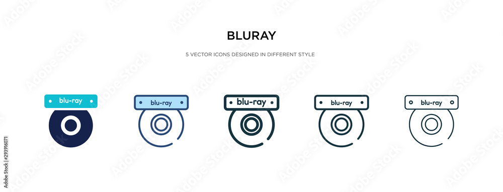 Poster bluray icon in different style vector illustration. two colored and black bluray vector icons design
