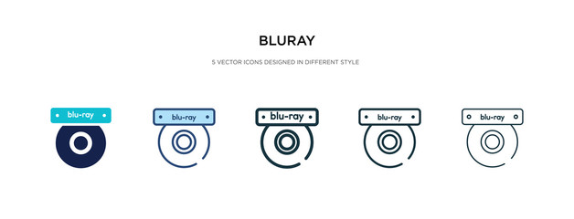 bluray icon in different style vector illustration. two colored and black bluray vector icons designed in filled, outline, line and stroke style can be used for web, mobile, ui