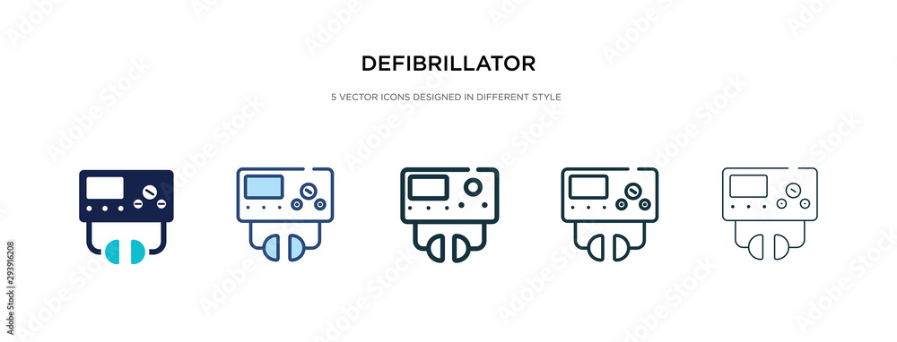 Poster defibrillator icon in different style vector illustration. two colored and black defibrillator vecto
