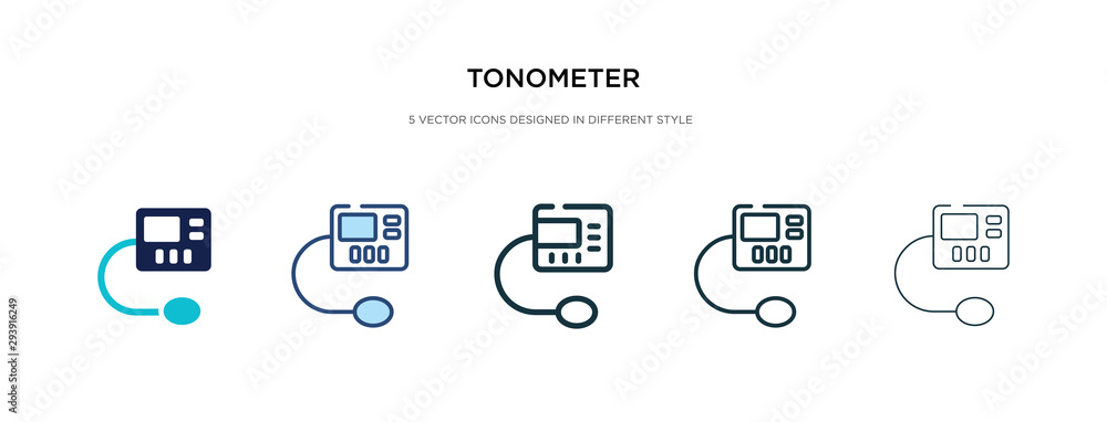 Poster tonometer icon in different style vector illustration. two colored and black tonometer vector icons 