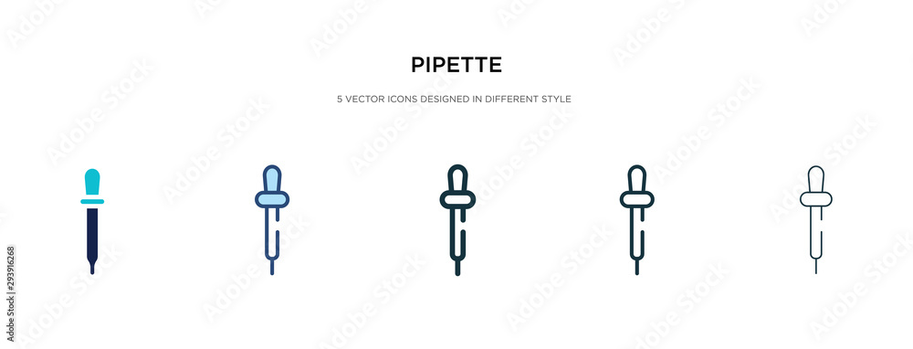 Poster pipette icon in different style vector illustration. two colored and black pipette vector icons desi