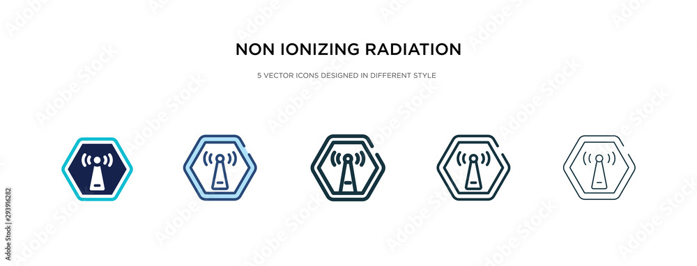 Poster non ionizing radiation icon in different style vector illustration. two colored and black non ionizi