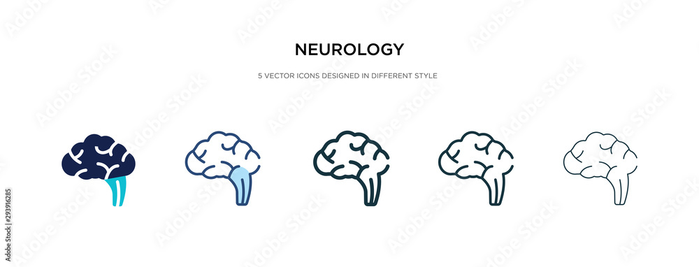 Poster neurology icon in different style vector illustration. two colored and black neurology vector icons 
