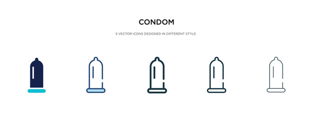 condom icon in different style vector illustration. two colored and black condom vector icons designed in filled, outline, line and stroke style can be used for web, mobile, ui