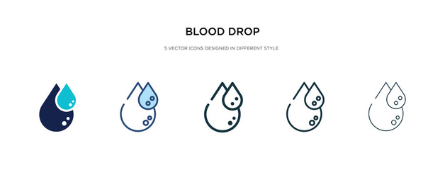 blood drop icon in different style vector illustration. two colored and black blood drop vector icons designed in filled, outline, line and stroke style can be used for web, mobile, ui