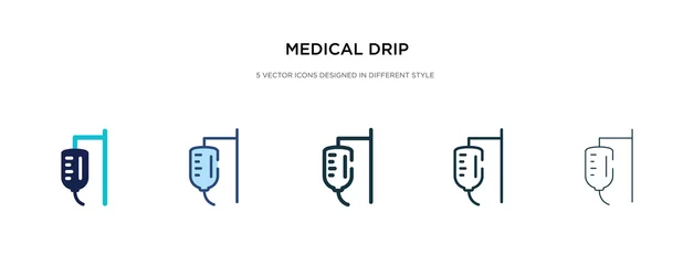 Fotobehang medical drip icon in different style vector illustration. two colored and black medical drip vector icons designed in filled, outline, line and stroke style can be used for web, mobile, ui © zaurrahimov