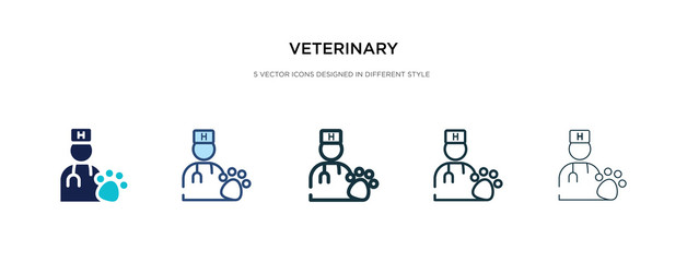 veterinary icon in different style vector illustration. two colored and black veterinary vector icons designed in filled, outline, line and stroke style can be used for web, mobile, ui