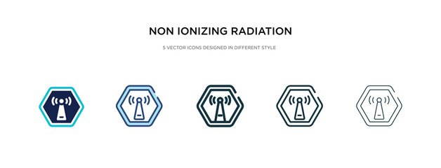 non ionizing radiation icon in different style vector illustration. two colored and black non ionizing radiation vector icons designed in filled, outline, line and stroke style can be used for web,