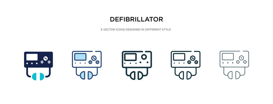 defibrillator icon in different style vector illustration. two colored and black defibrillator vector icons designed in filled, outline, line and stroke style can be used for web, mobile, ui