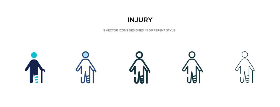 injury icon in different style vector illustration. two colored and black injury vector icons designed in filled, outline, line and stroke style can be used for web, mobile, ui