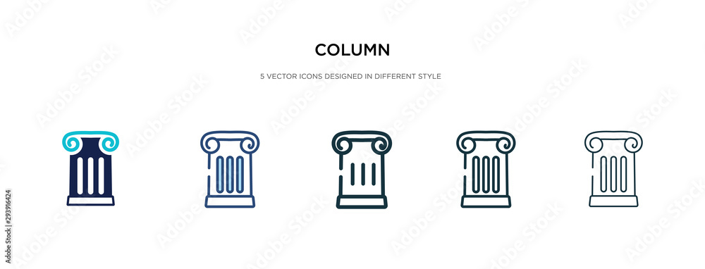 Poster column icon in different style vector illustration. two colored and black column vector icons design