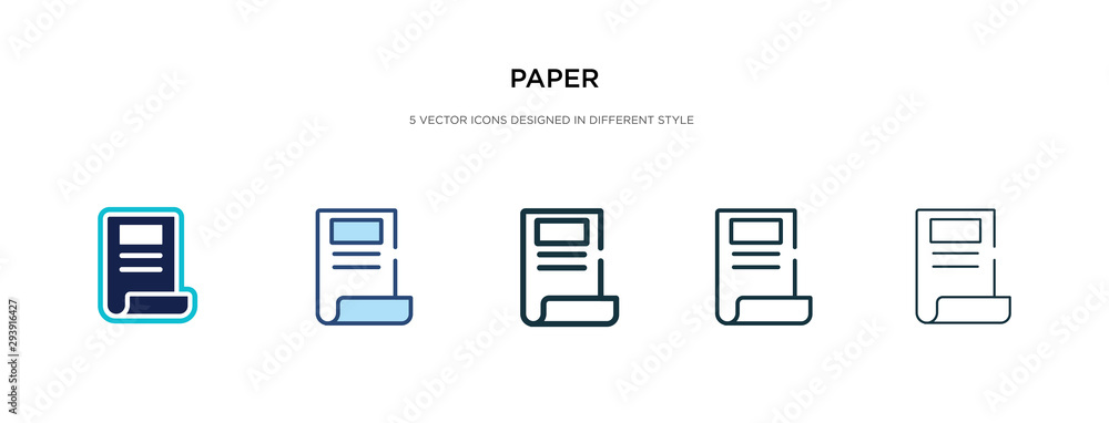 Poster paper icon in different style vector illustration. two colored and black paper vector icons designed