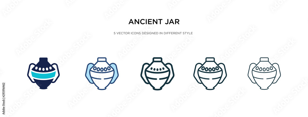 Poster ancient jar icon in different style vector illustration. two colored and black ancient jar vector ic