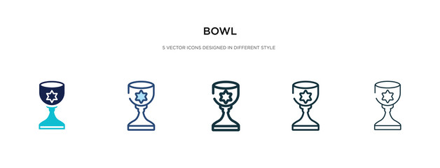 bowl icon in different style vector illustration. two colored and black bowl vector icons designed in filled, outline, line and stroke style can be used for web, mobile, ui