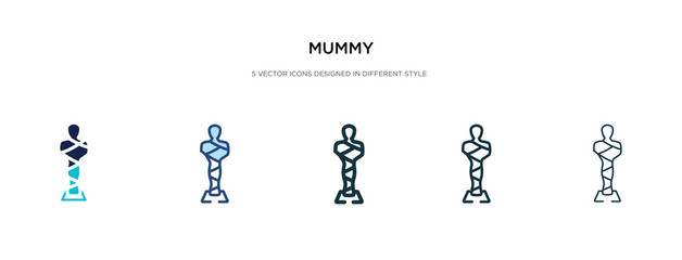 mummy icon in different style vector illustration. two colored and black mummy vector icons designed in filled, outline, line and stroke style can be used for web, mobile, ui