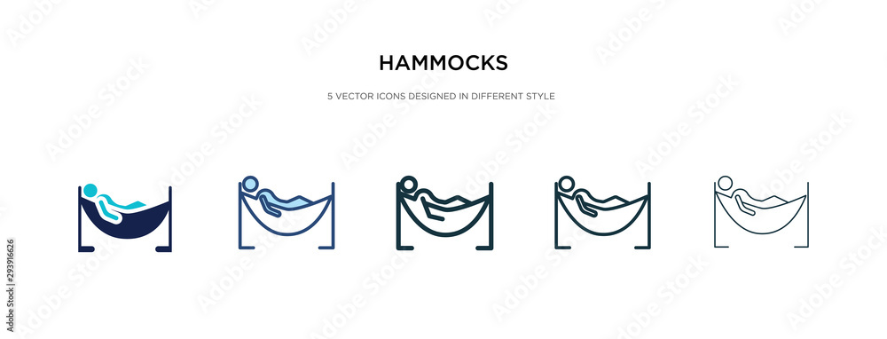 Poster hammocks icon in different style vector illustration. two colored and black hammocks vector icons de