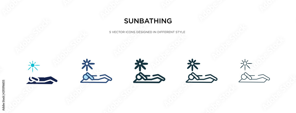 Poster sunbathing icon in different style vector illustration. two colored and black sunbathing vector icon