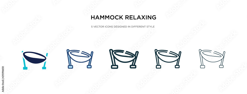 Poster hammock relaxing icon in different style vector illustration. two colored and black hammock relaxing
