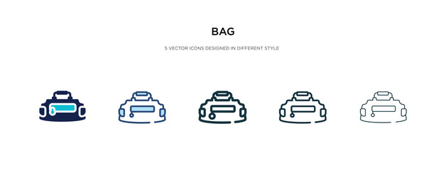 bag icon in different style vector illustration. two colored and black bag vector icons designed in filled, outline, line and stroke style can be used for web, mobile, ui