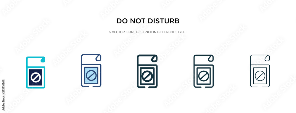 Aufkleber do not disturb icon in different style vector illustration. two colored and black do not disturb vec