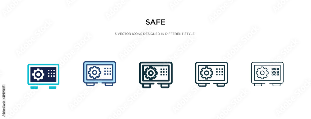 Poster safe icon in different style vector illustration. two colored and black safe vector icons designed i
