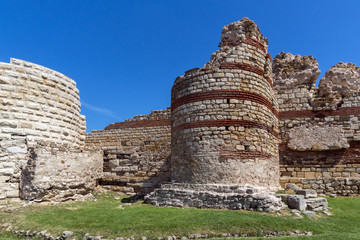 Fototapeta na wymiar Ruins of Fortifications at old town of Nesebar, Bulgaria