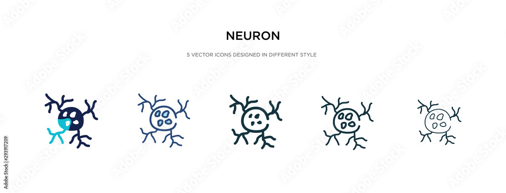 Poster neuron icon in different style vector illustration. two colored and black neuron vector icons design