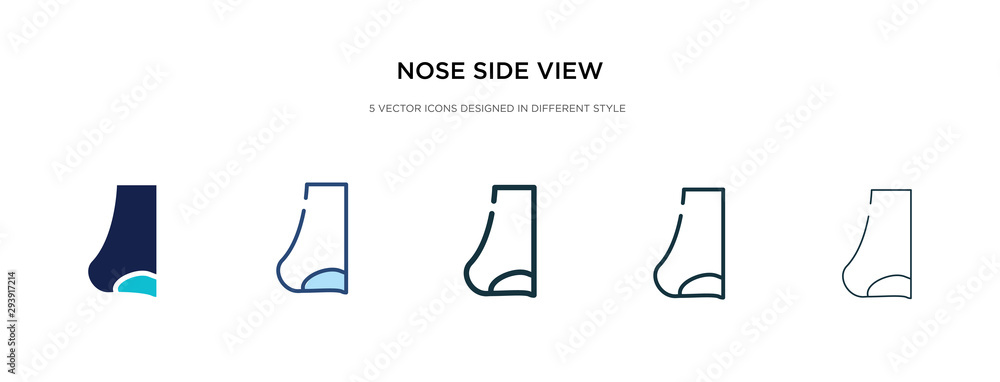 Poster nose side view icon in different style vector illustration. two colored and black nose side view vec