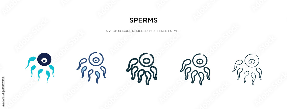 Poster sperms icon in different style vector illustration. two colored and black sperms vector icons design