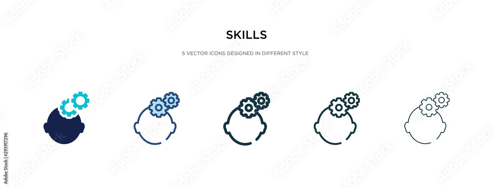 Poster skills icon in different style vector illustration. two colored and black skills vector icons design