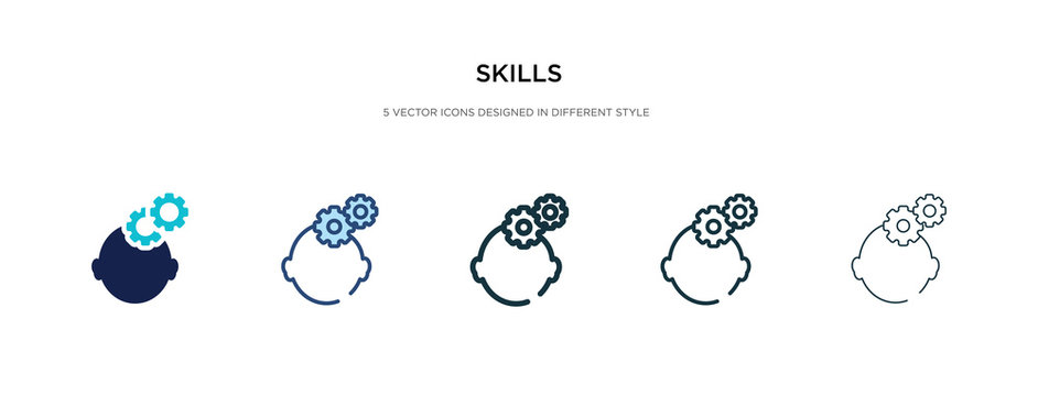 skills icon in different style vector illustration. two colored and black skills vector icons designed in filled, outline, line and stroke style can be used for web, mobile, ui
