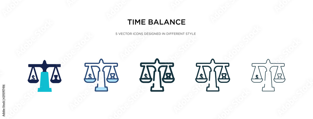 Poster time balance icon in different style vector illustration. two colored and black time balance vector 