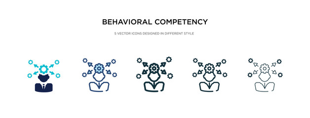 behavioral competency icon in different style vector illustration. two colored and black behavioral competency vector icons designed in filled, outline, line and stroke style can be used for web,