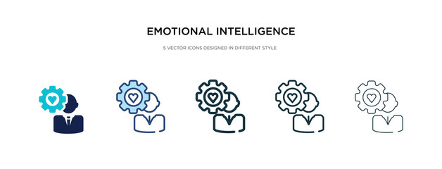 emotional intelligence icon in different style vector illustration. two colored and black emotional intelligence vector icons designed in filled, outline, line and stroke style can be used for web,